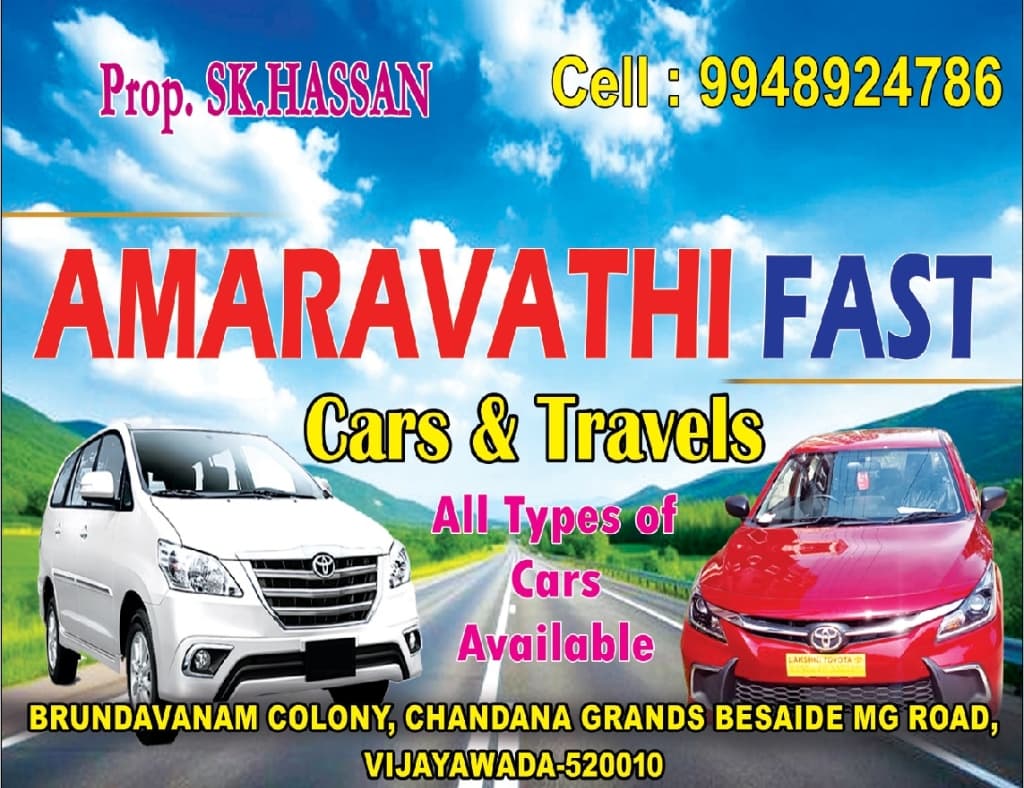 Amaravathi Fast Cars & Travels - Prop SK Hassan Banner